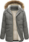 Mens Jacket Winter Long Coats Warm Parka Hooded