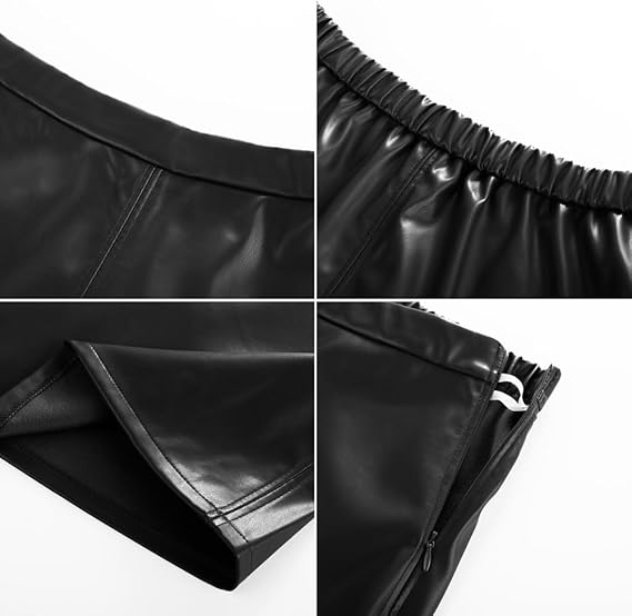 Midi Leather Skirt for Women UK High Waist A-Line